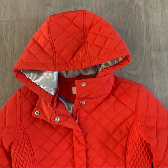 Calvin Klein Red Down Jacket Zipper Hoodie XS. B - Picture 3 of 9